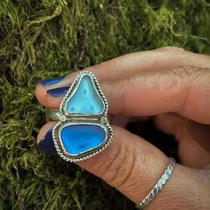 Tide Pool Sea Glass Ring - Size 6.75