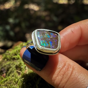 Boulder Opal Matrix Ring - Size 8.75