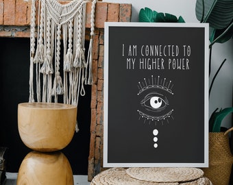 Third Eye Print, Evil Eye Print, Positive Affirmations, Affirmation Wall Art, Manifestation Art Print, Goth Digital Print, Printable Art