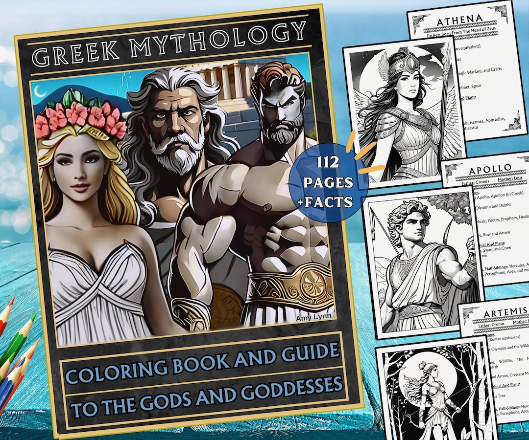 Greek Mythology Coloring Book PDF – 112 Pages of Gods, Goddesses ...