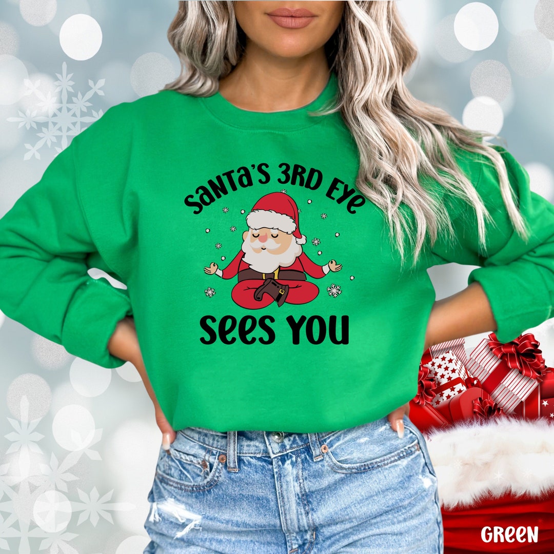 Third Eye Funny Christmas Sweatshirt Funny Christmas Sweater Etsy Christmas Sweatshirt Funny
