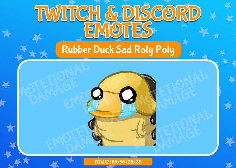 Sad Rubber Ducky Isopod / Roly Poly Emote for Twitch Discord Etsy UK