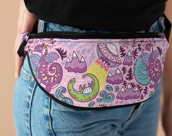 Kawaii Cryptid Fanny Pack | Cryptid Bum Bag | Cryptozoology | Hip Bag | Festival Bag | Alien Bag