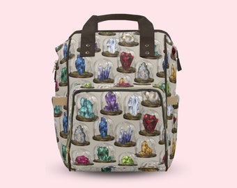 Birthstone Diaper Bag | Crystal Diaper Backpack | Foraging | Mycology Diaper Bag | Witchy Diaper Bag | Green Witch Diaper bag