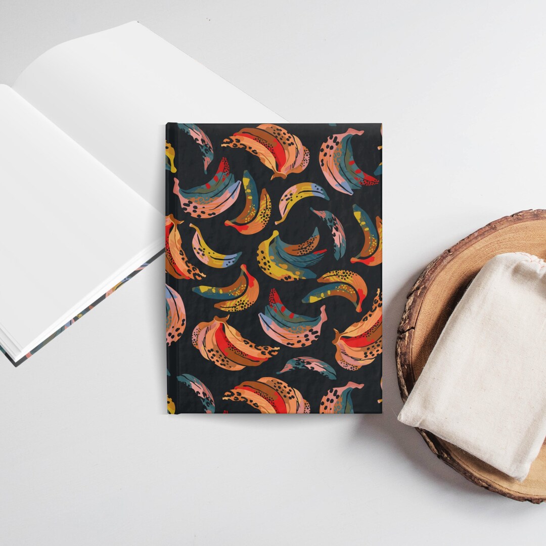 90s Banana BLANK PAGE Journal Colorful Banana Journal Abstract Fruit