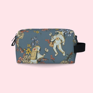 Astronaut Toiletry Bag | Outer Space Butterfly Zipper Bag | Hubble Telescope Accessory Bag | Floral Travel Bag | Planet Astronomy Astrology