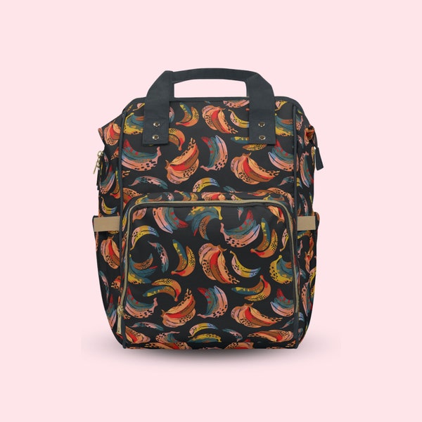 90s Banana Diaper Bag Kleurrijke Banana Diaper Backpack | Modern Exotisch Patroon | Abstract Diaper Bag Witchy Diaper Bag Jaren 00