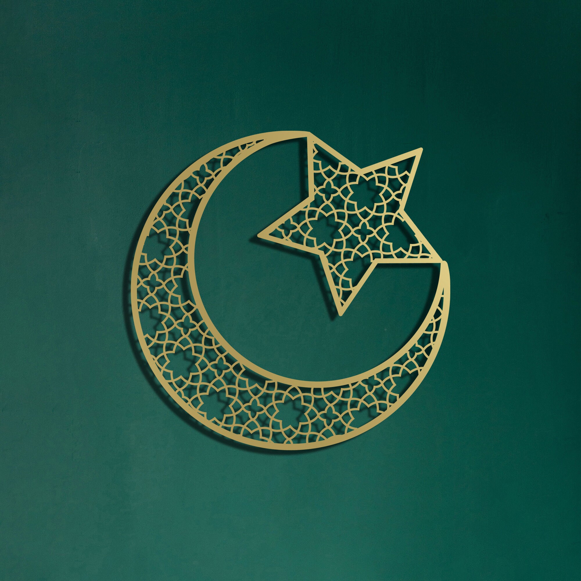 Metal Moon and Star Islamic Wall Art Islamic Home Decor Etsy