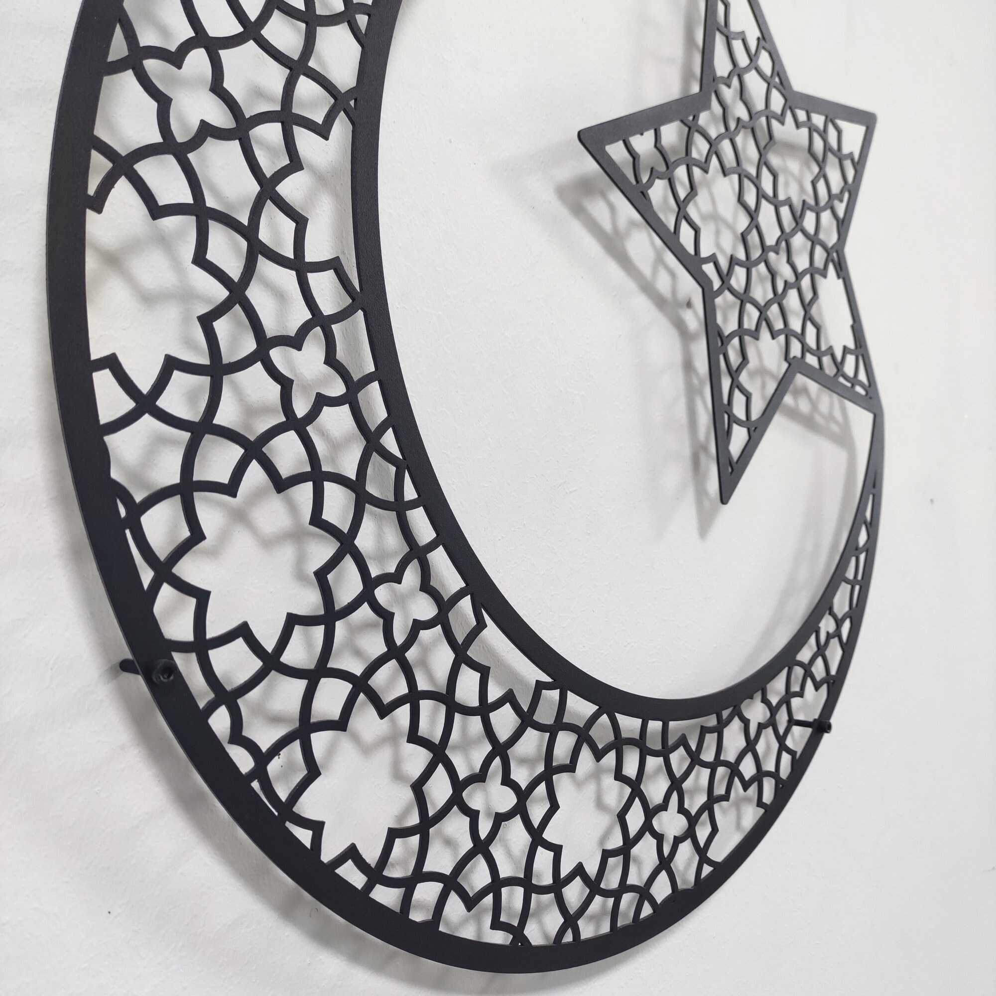 Metal Moon and Star Islamic Wall Art Islamic Home Decor Etsy