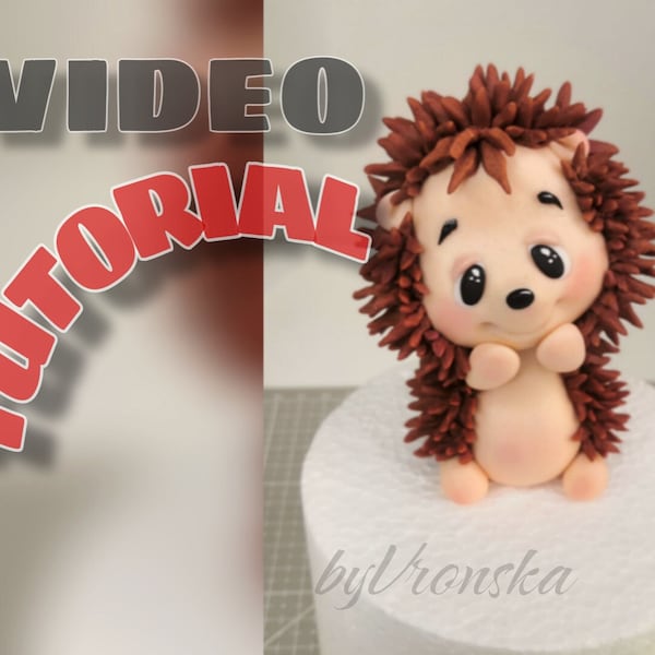 Cute little hedgehog - video tutorial how to make fondant caketopper , видео урок декор на торт Ежик из мастики Урок Лепки