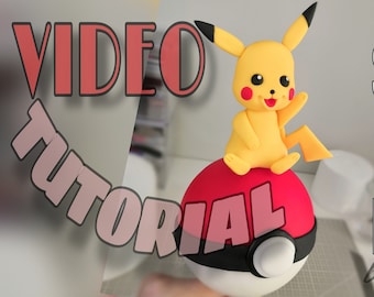 Pikachu - video tutorial how to make fondant caketopper , видео урок декор на торт пикачу из мастики Урок Лепки