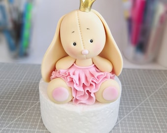 video lesson fondant caketopper bunny Mi , видео урок декор на торт зайка ми