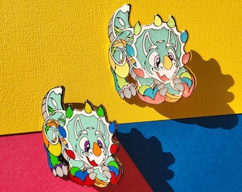 CLEARANCE Gacha Triceratops: Enamel Pin/ Remix Makes Pins #18