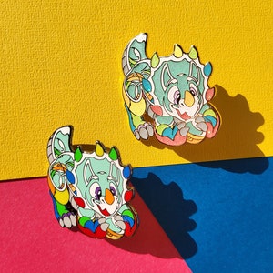 CLEARANCE Gacha Triceratops: Enamel Pin/ Remix Makes Pins #18