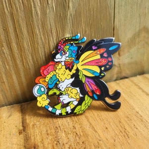 Dragon Pin | Hard Enamel | Rainbow | Butterfly | Fantasy | Glitter