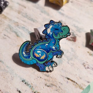Fish Dino | T-Rex | Dinosaur | Glitter | Hard Enamel Pin