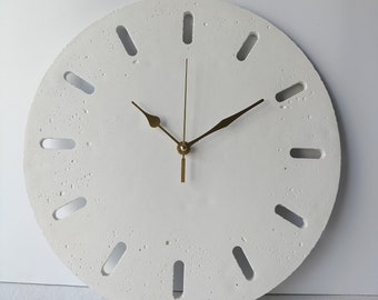 Elegant White Wall Clock, Modern and Minimalist Design, Unique Concrete Homewares, Australian Made, Christmas Gift