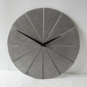 Handmade Charcoal Concrete Wall Clock: Modern Silent Home Decor