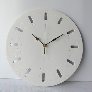 Elegant White Wall Clock, Modern and Minimalist Design, Unique Concrete Homewares, Australian Made, Christmas Gift