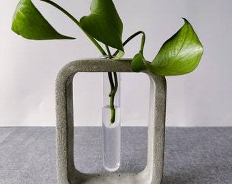 Rectangular Grey Propagation Vase, Propagation Station, Indoor plant holder, Display Vase