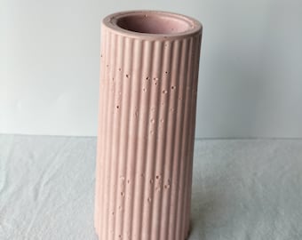 Pink Vase, Ribbed Vase, Tall Vase, Flower Vase, Art Deco Vase, Stylish Vase, Home Decor, Handmade Vase, Australian Made