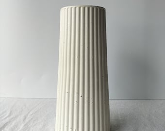 White Ribbed Vase, Fresh Flower Vase, Dired Flower Vase, Art Deco style, Handmade Homewares, Australian Made, Christmas Gift