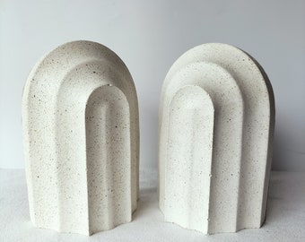 Large Concrete Book Ends, Art Deco style, Decorative Homeware, Christmas Gift for Book Lovers, Academic Gift, Graduation Present