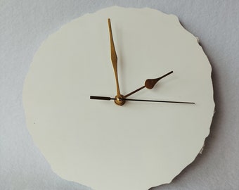 Elegant White Wall Clock, Modern Concrete design, Unique homewares, Home Decor Christmas Gift, Silent mechanism
