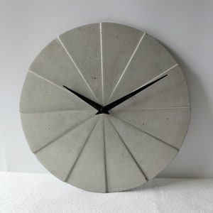 Stylish Cement Grey Modern Wall Clock, Designer Wall decor, Art Deco design, Christmas Gift for the Home