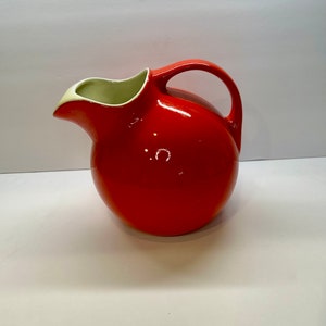 Hall’s Red Pitcher Superior Quality USA Vintage MCM Kitchen Granny Core
