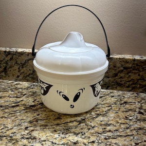 Halloween McDonald’s Candy Bucket 1993 Ghost With Cookie Cutter Lid