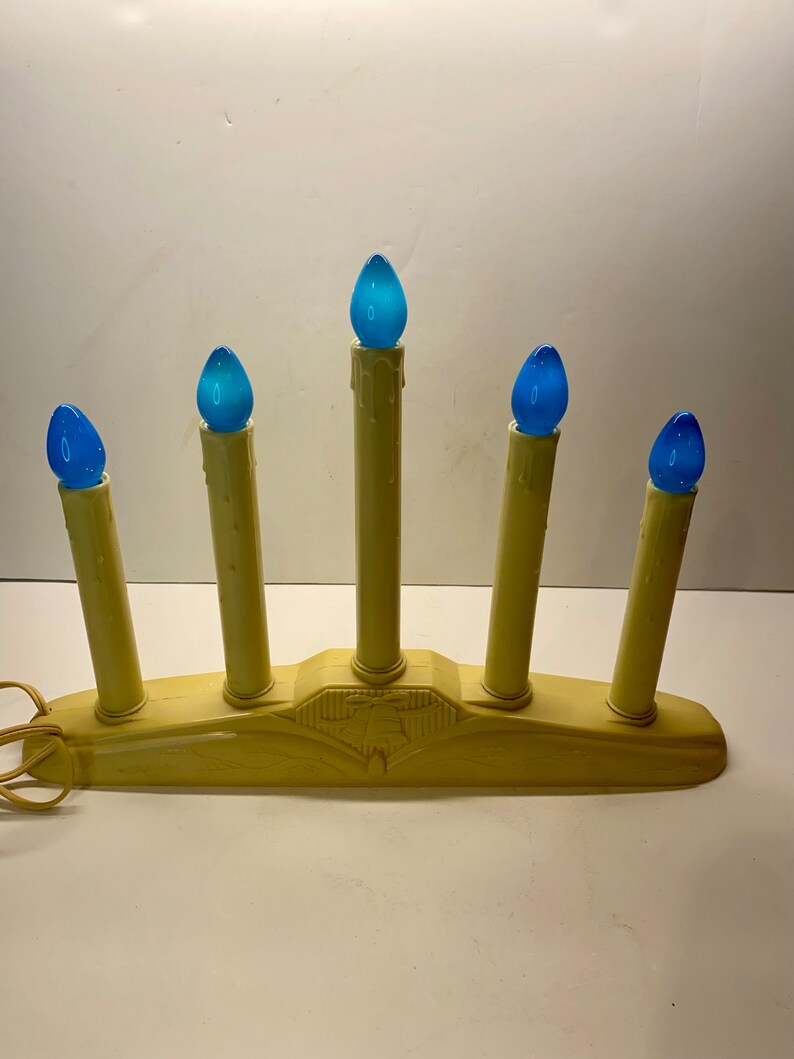 Christmas Candelabra 5 Light Stand With Bells Leaves and Etsy