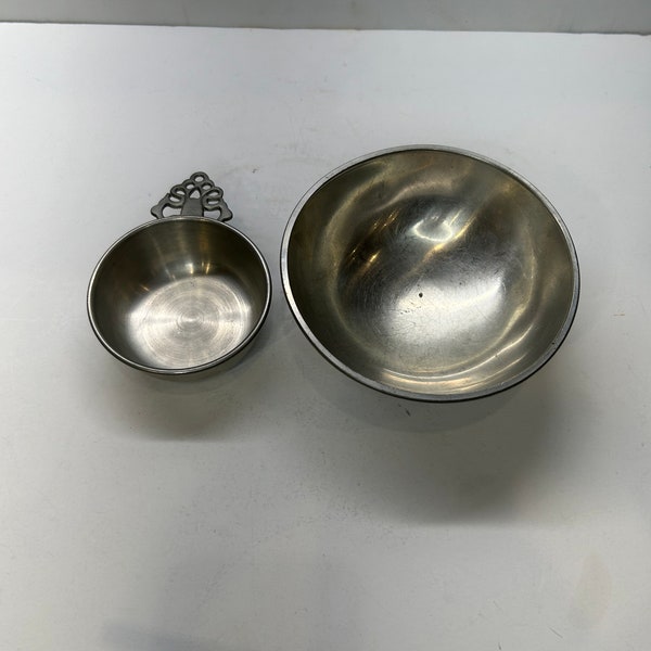 Pewter Porringer and Bowl Woodberry Henry Ford Museum Vintage