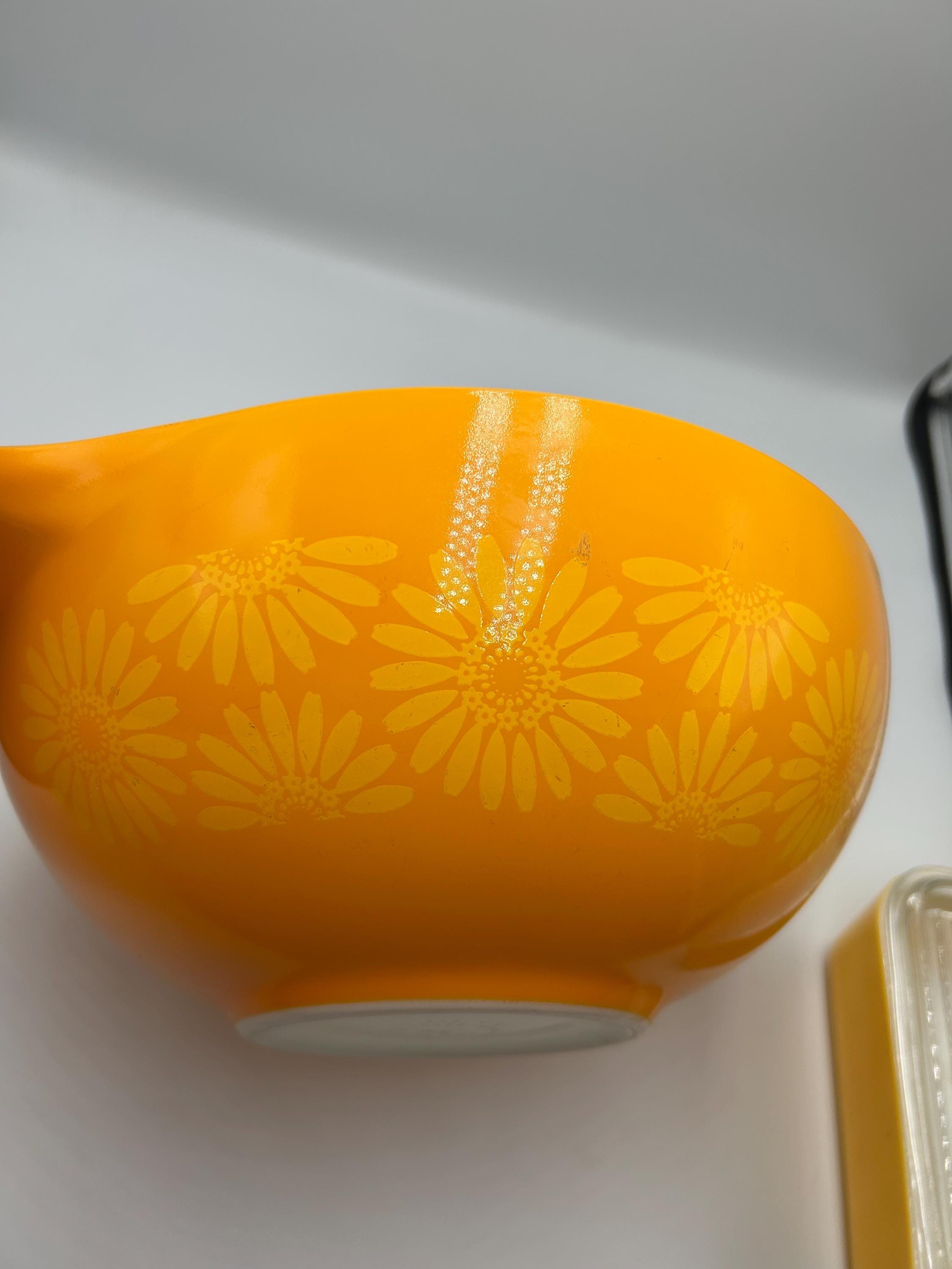 オールドパイレックス　イエローデイジー　3個セット オールドパイレックス イエロー デイジー ディバイデッド