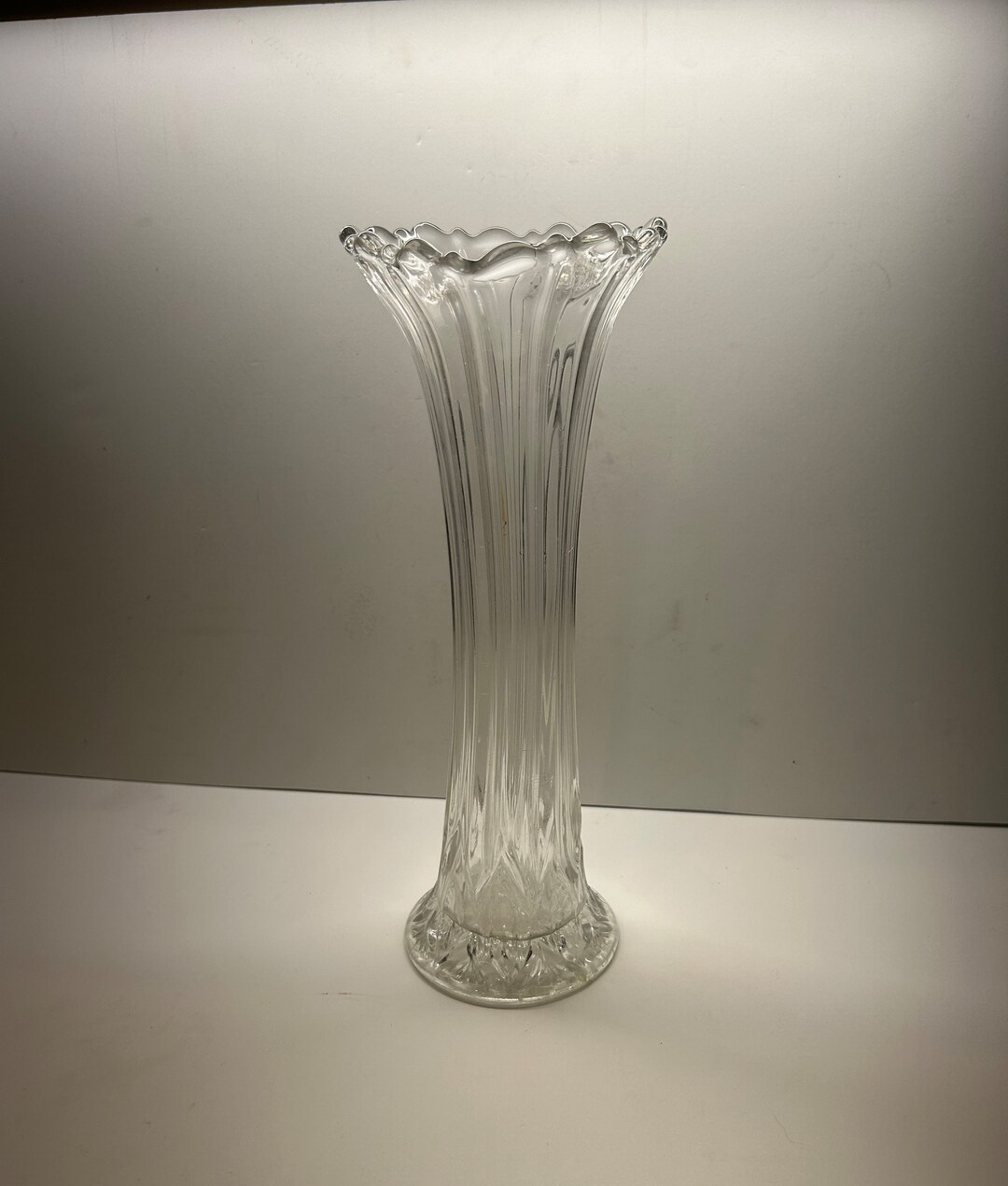 Swung Vase Clear Pineapple Star Base Vintage Etsy