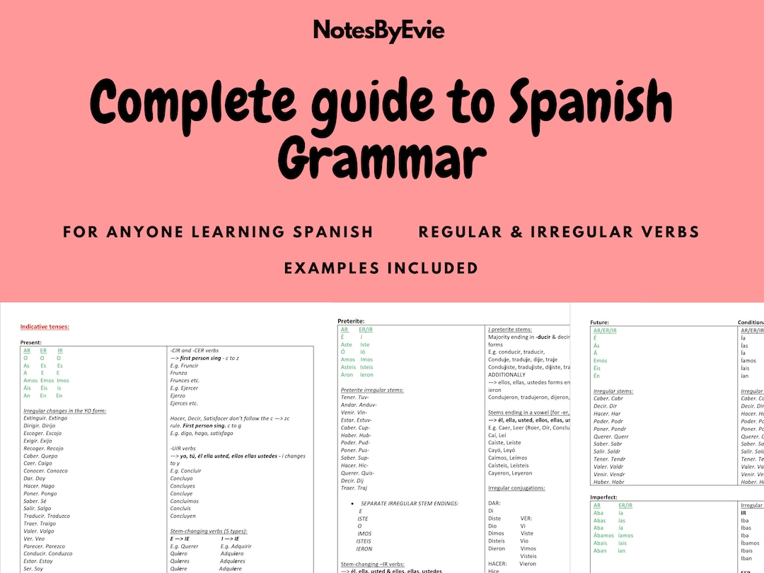 The Complete Guide to Spanish Grammar | Intermediate - Advanced ...