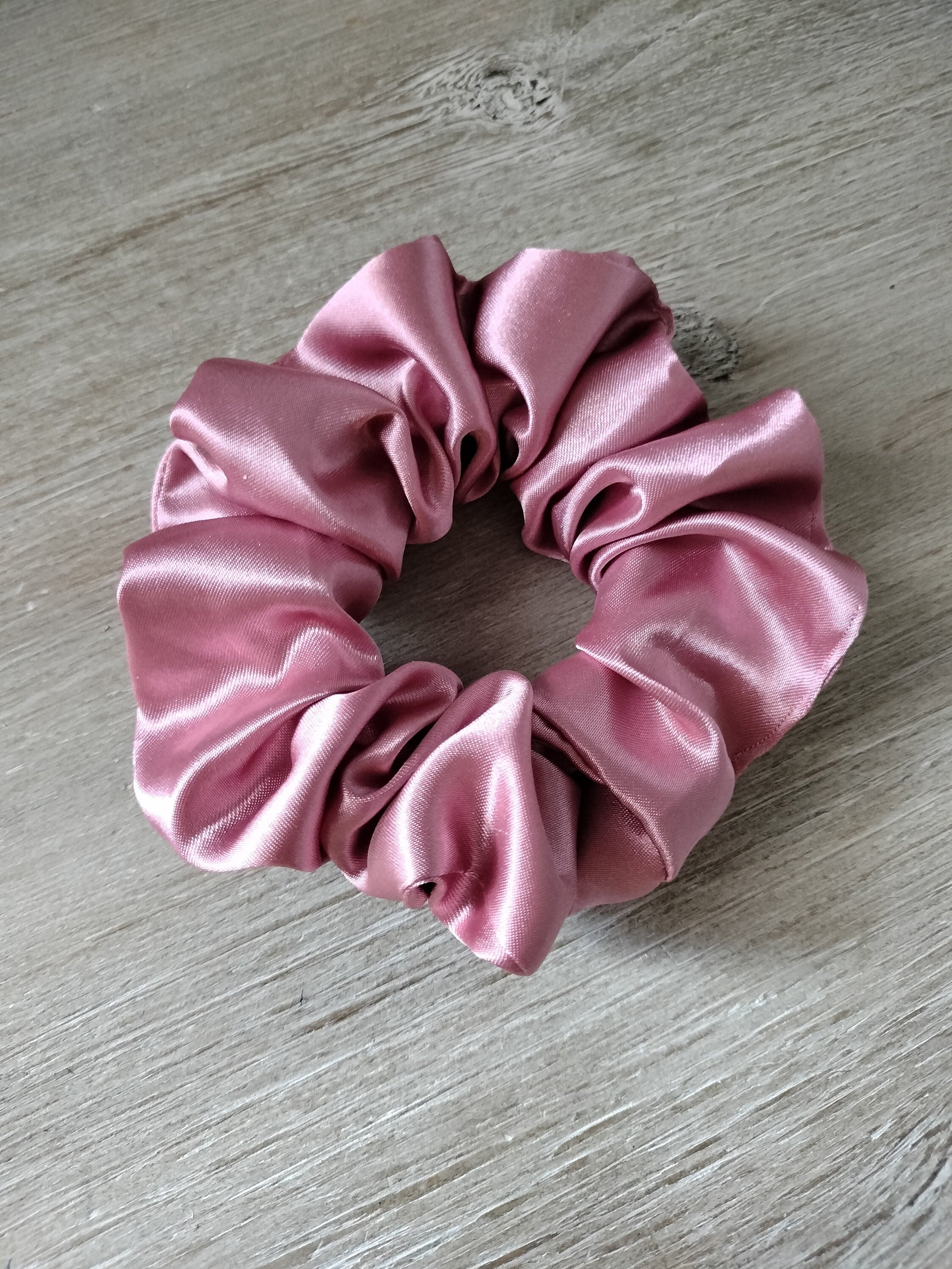 Pink Satin Scrunchie, Easter Hair Scrunchie, Handmade Hair 
