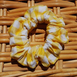 Yellow Gingham Scrunchie