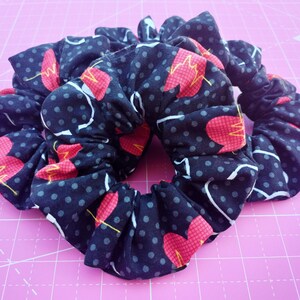 Stethoscope Print Cotton Scrunchies, Nurse Hair Accessories, Vet Tech Gifts, Gifts For Healthcare Workers