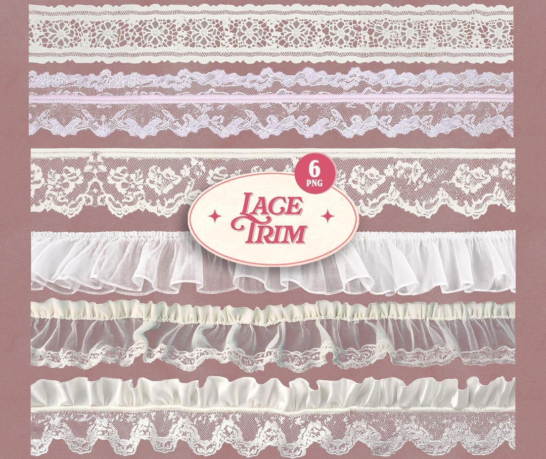 White Lace Trim PNG, Ruffle Lace Border Clipart, Vintage Wedding Lace ...
