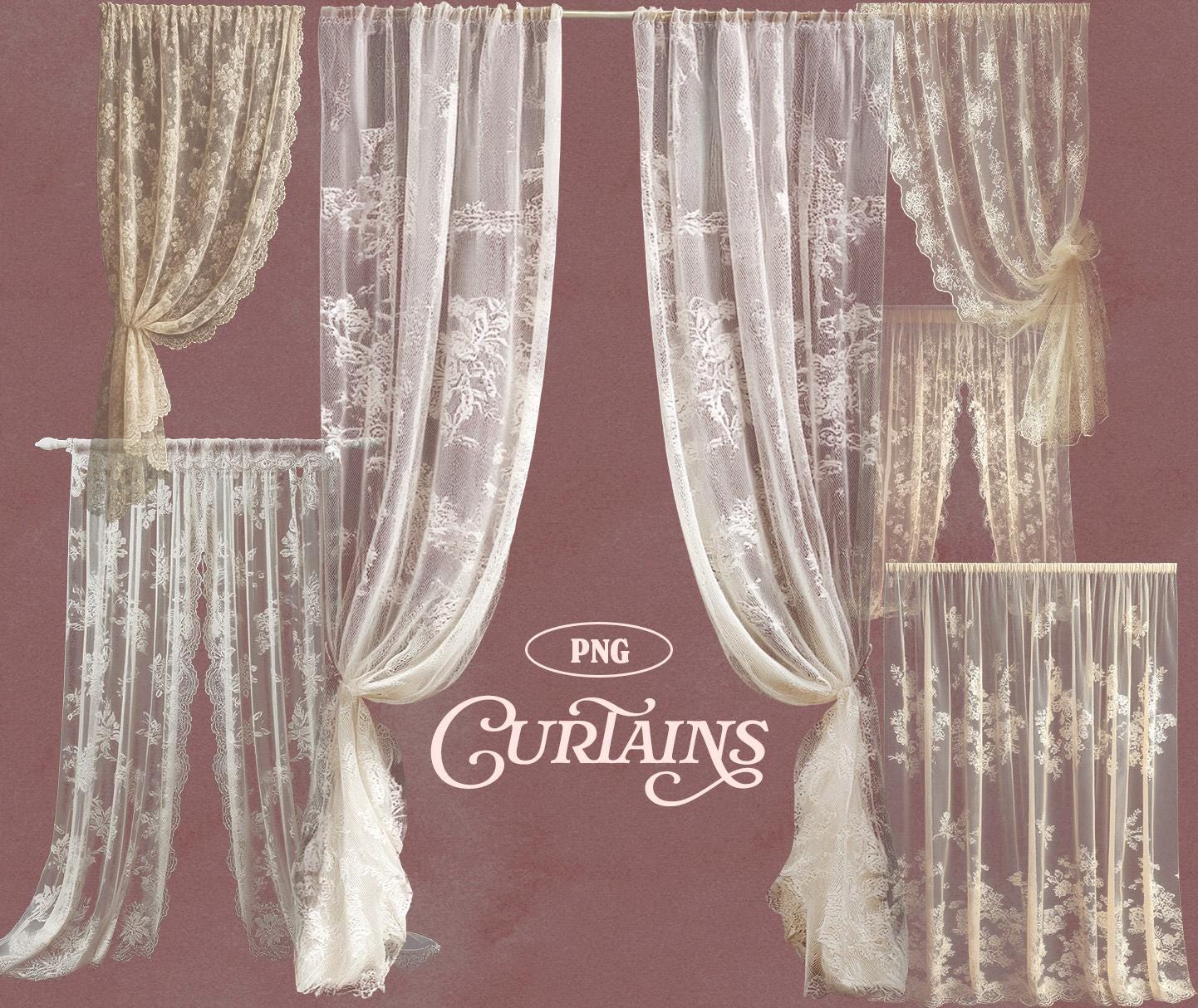 Victorian curtains - Etsy 日本