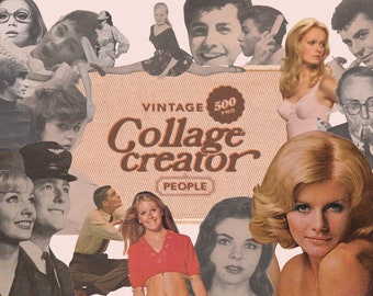 TÉLÉCHARGEMENT INSTANTANÉ, Imprimable, vintage Retro Digital People Collage Kit 500+ png Vol2