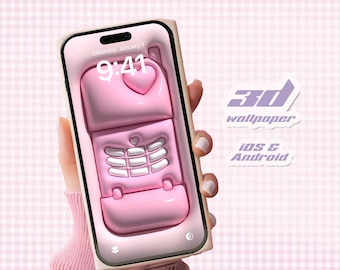 3D glänzend Handy Wallpaper rosa fürs Handy | Tapete Aufgeblasenes Hauchkissen | Kawaii Tapete | iPhone Hintergrund | Samsung Hintergrundbild