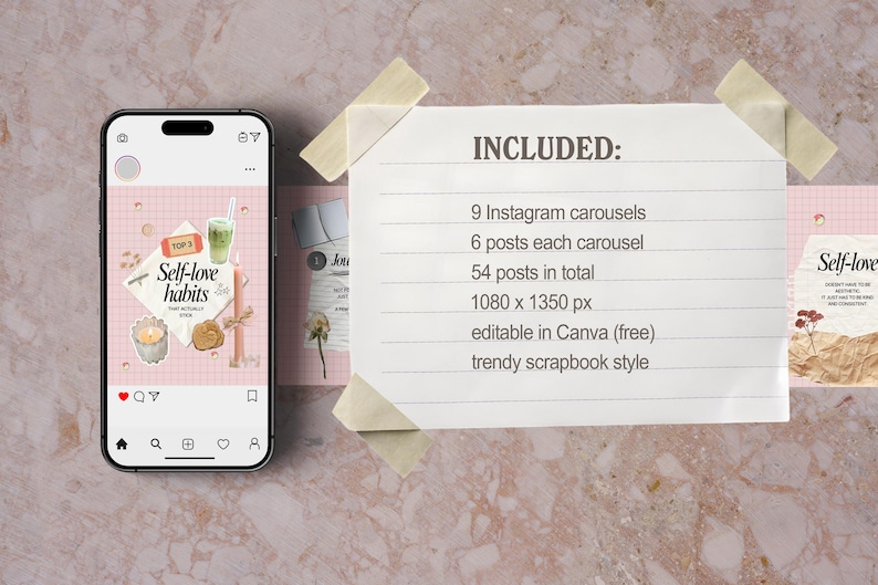 Girly Canva Instagram Carousel Templates | Aesthetic Pink Content ...