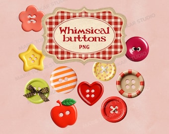 15 Fun Button Clipart Pngs – Whimsical Sewing Buttons for DIY Crafts ...