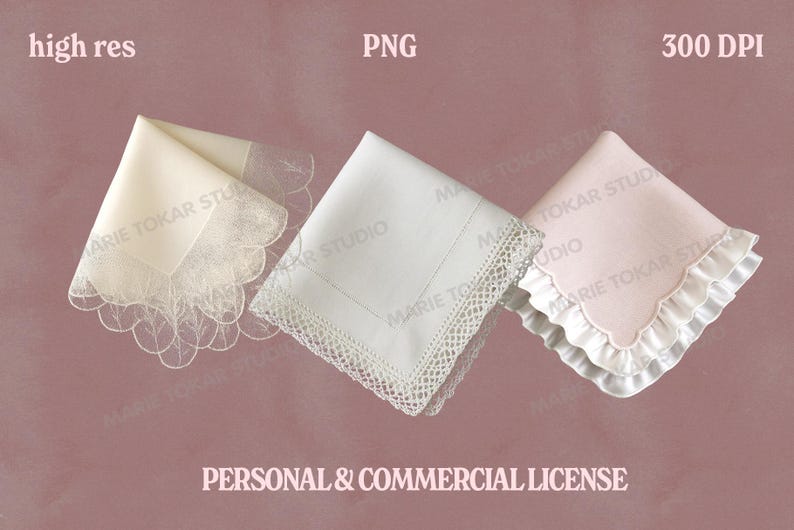 Coquette Handkerchief PNG | 6 Lace Folded Napkins Clipart | Elegant ...