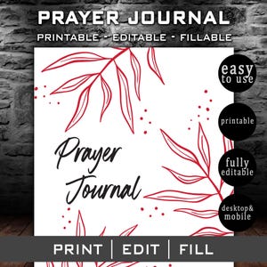 Prayer Journal Printable | Bible Study Guide | Gratitude Journal | Digital Bible Study Journal | Reflection Notes PDF | Daily Prayer Planner