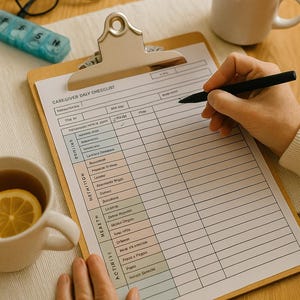 Printable Caregiver Daily Log & Timesheet – Elderly Care Checklist (PDF • Excel • Google Sheets)