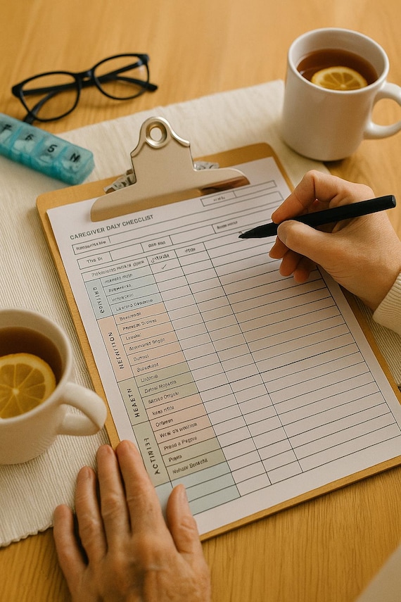 Printable Caregiver Daily Log & Timesheet – Elderly Care Checklist (PDF • Excel • Google Sheets)