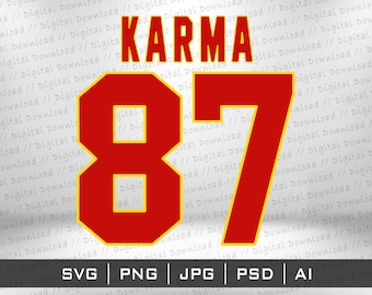 Karma 87 Jersey Design SVG Png, Cricut Cutting files, sublimation instant digital download, vector image files Stickers T-Shirt Taylor S